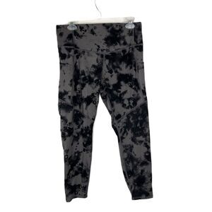 EVCR Leggings Women Extra Large Grey Black Tie Dye Active Evolution Creation